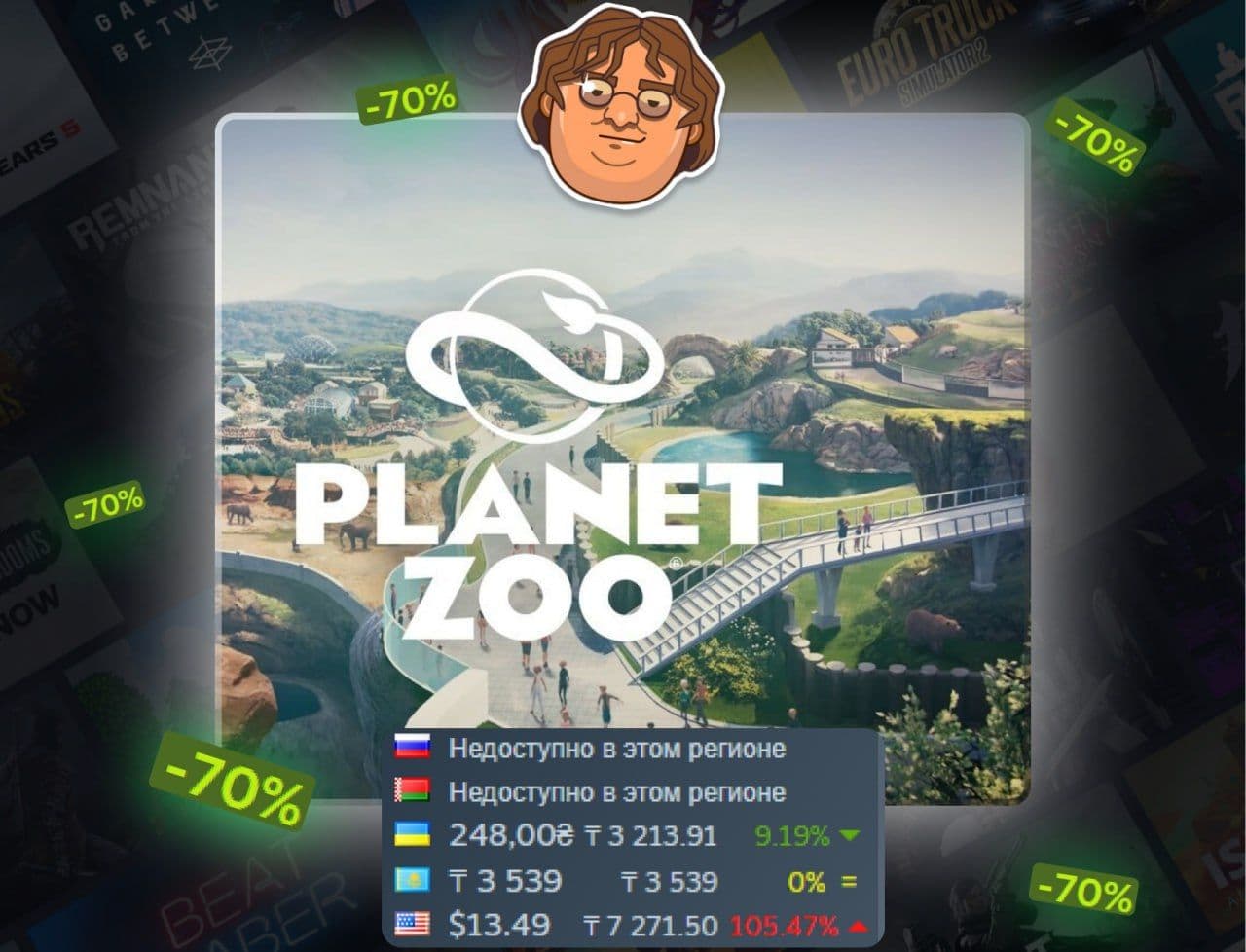 Planet Zoo со скидкой 70%: создавайте идеальный зоопарк и заботьтесь о животных