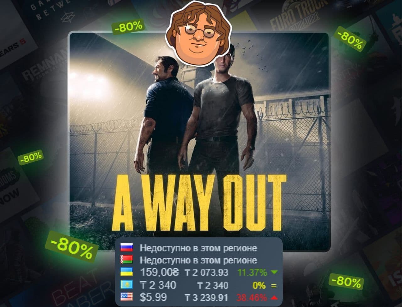 Игра A Way Out получила значительную скидку на платформе Steam