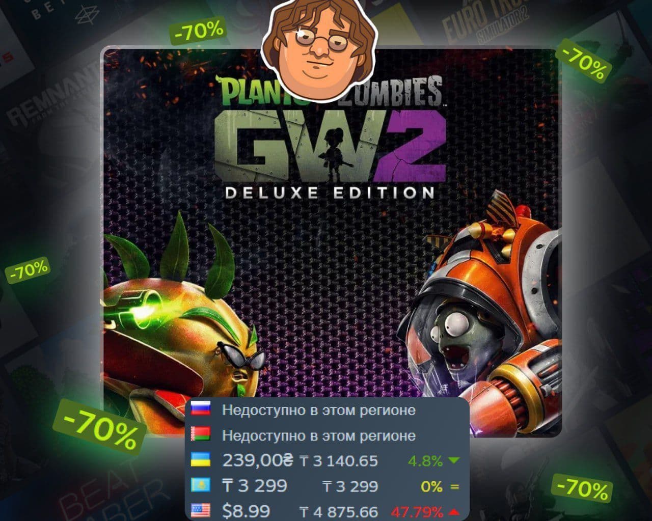 Plants vs. Zombies Garden Warfare 2: Deluxe Edition со скидкой 70% в Steam