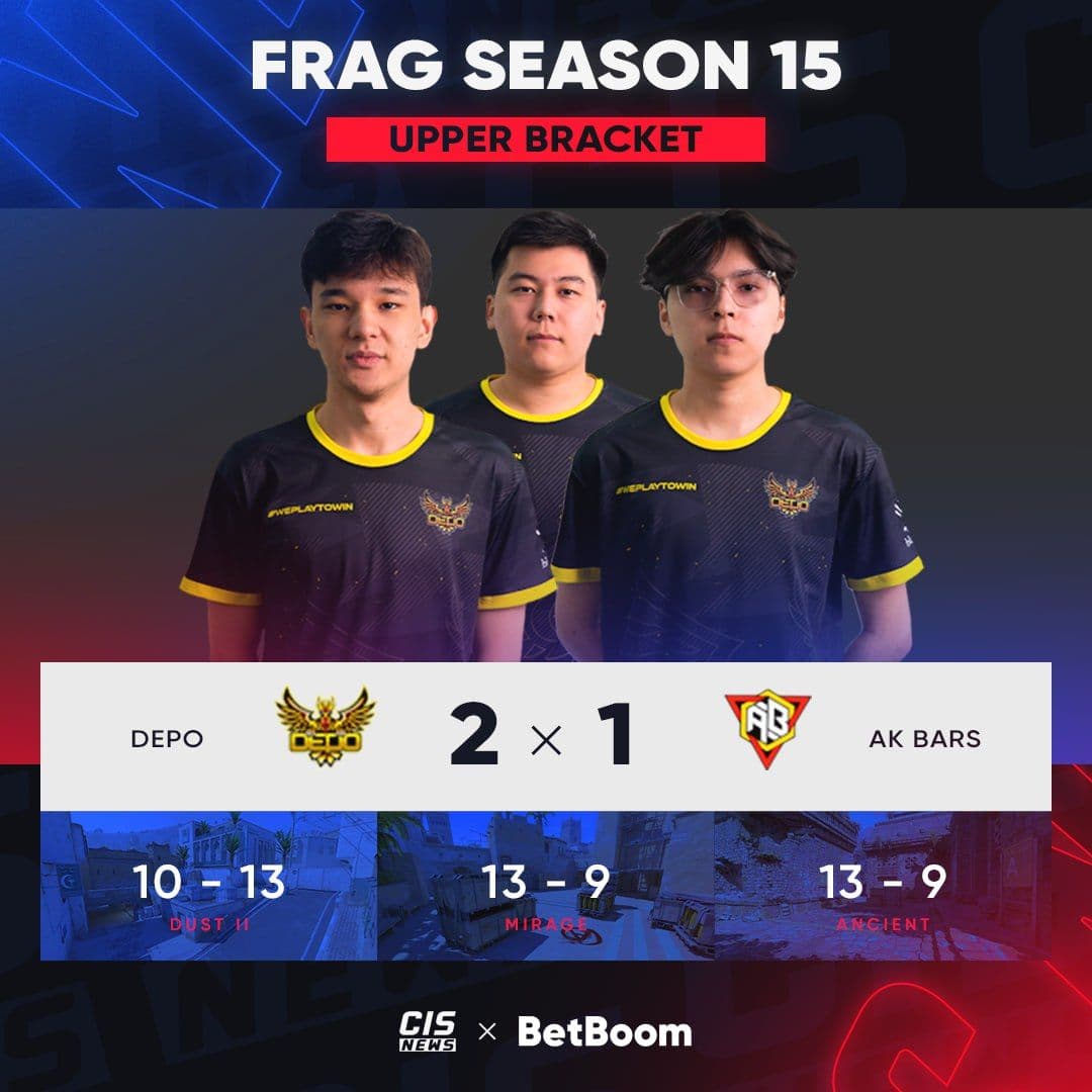 DEPO пробиваются в финал верхней сетки FRAG Season 15, оставляя AK BARS в нижней сетке