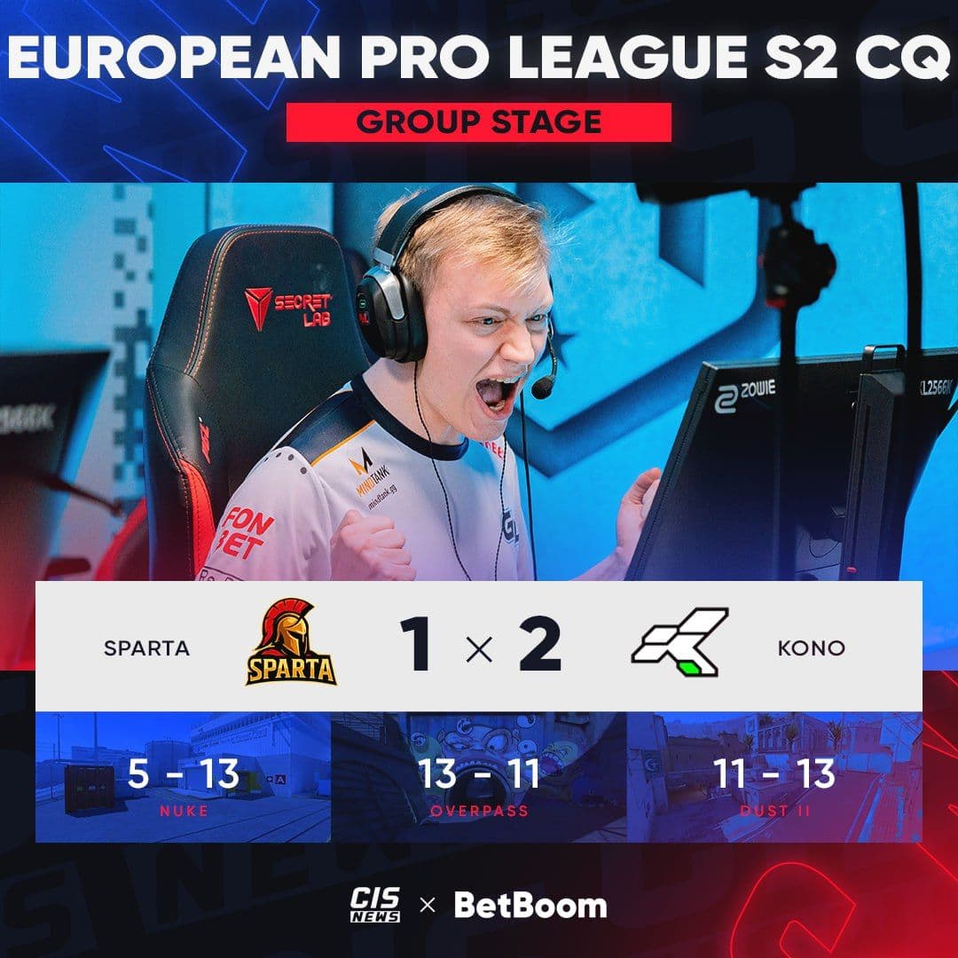 SPARTA выбывают из European Pro League Series 2, а kONO продолжают борьбу
