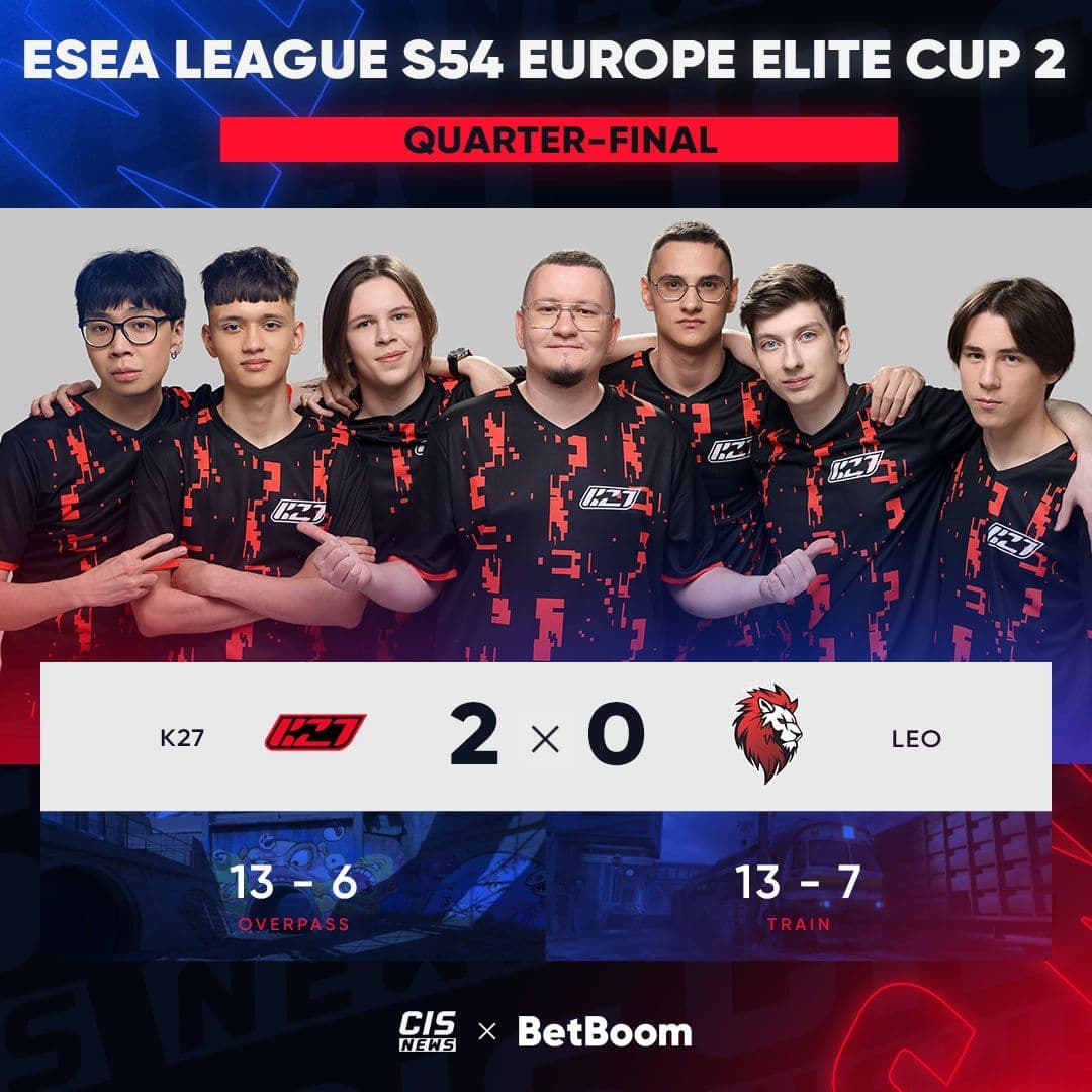 Команда K27 уверенно выходит в полуфинал ESEA League Season 54 Europe Elite Cup 2