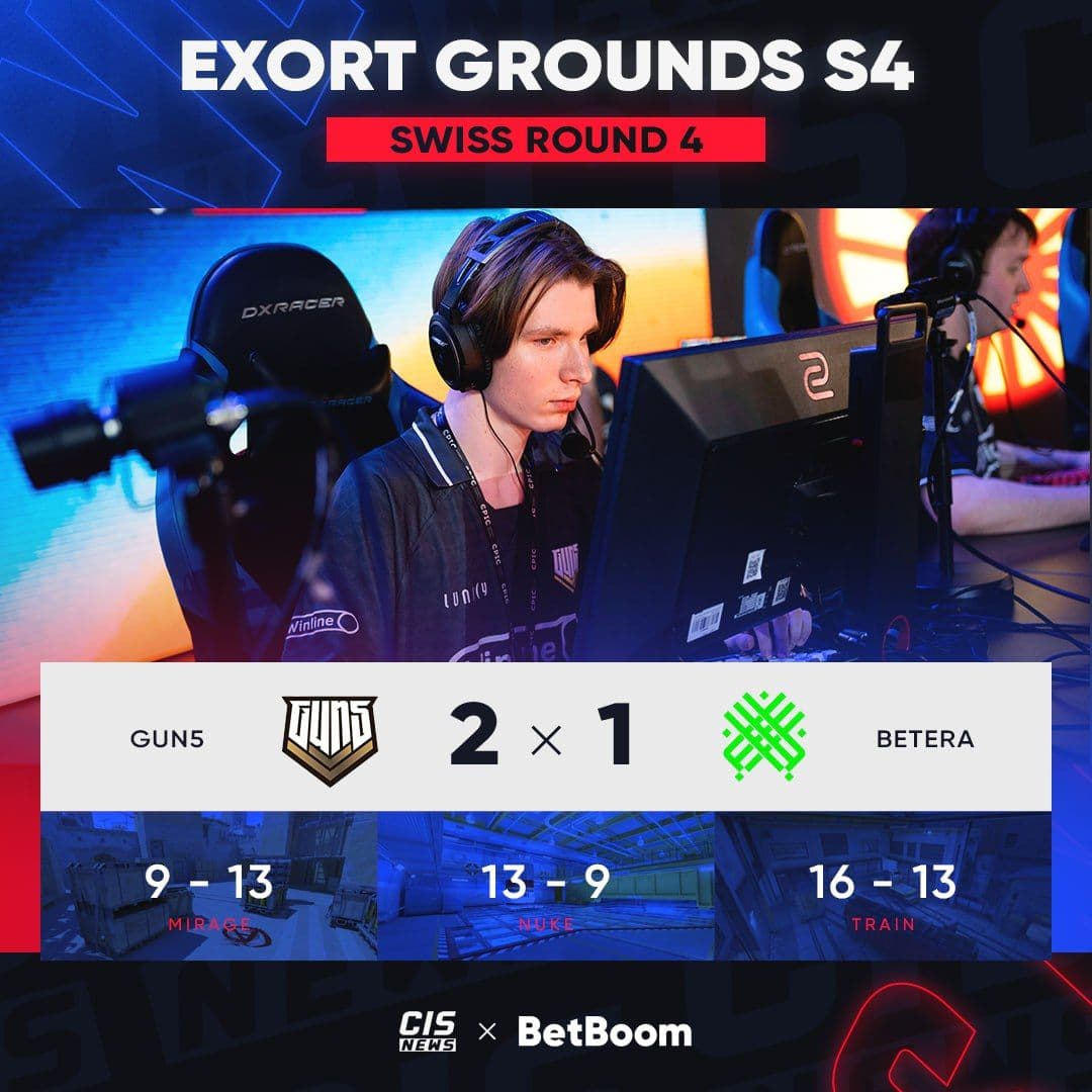 GUN5 побеждают Betera в напряженном матче и выходят в плей-офф Exort The Proving Grounds S4
