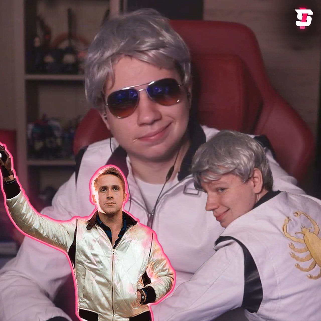Quickhuntik в косплее Райана Гослинга из фильма «Драйв»: стильный стрим на Twitch
