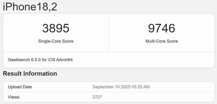 Новый процессор iPhone 17 Pro обходит Ryzen 9 9950X в однопоточных тестах Geekbench