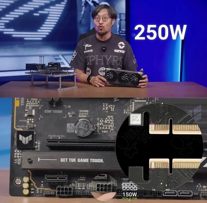 Asus представляет инновационный слот PCIe x16 с мощностью 250 Вт
