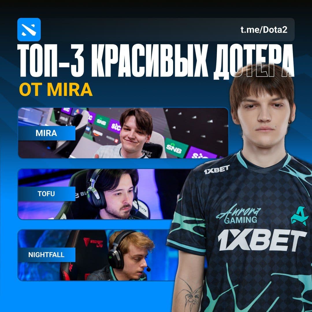 Mira назвал топ-3 самых красивых игроков Dota 2 на профессиональной сцене
