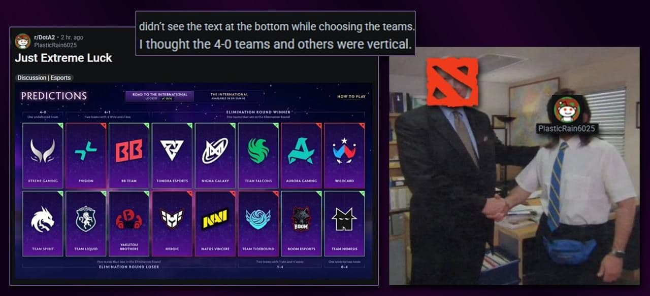 Забавный факт о прогнозах на Dota 2: неожиданная ошибка привела к победе