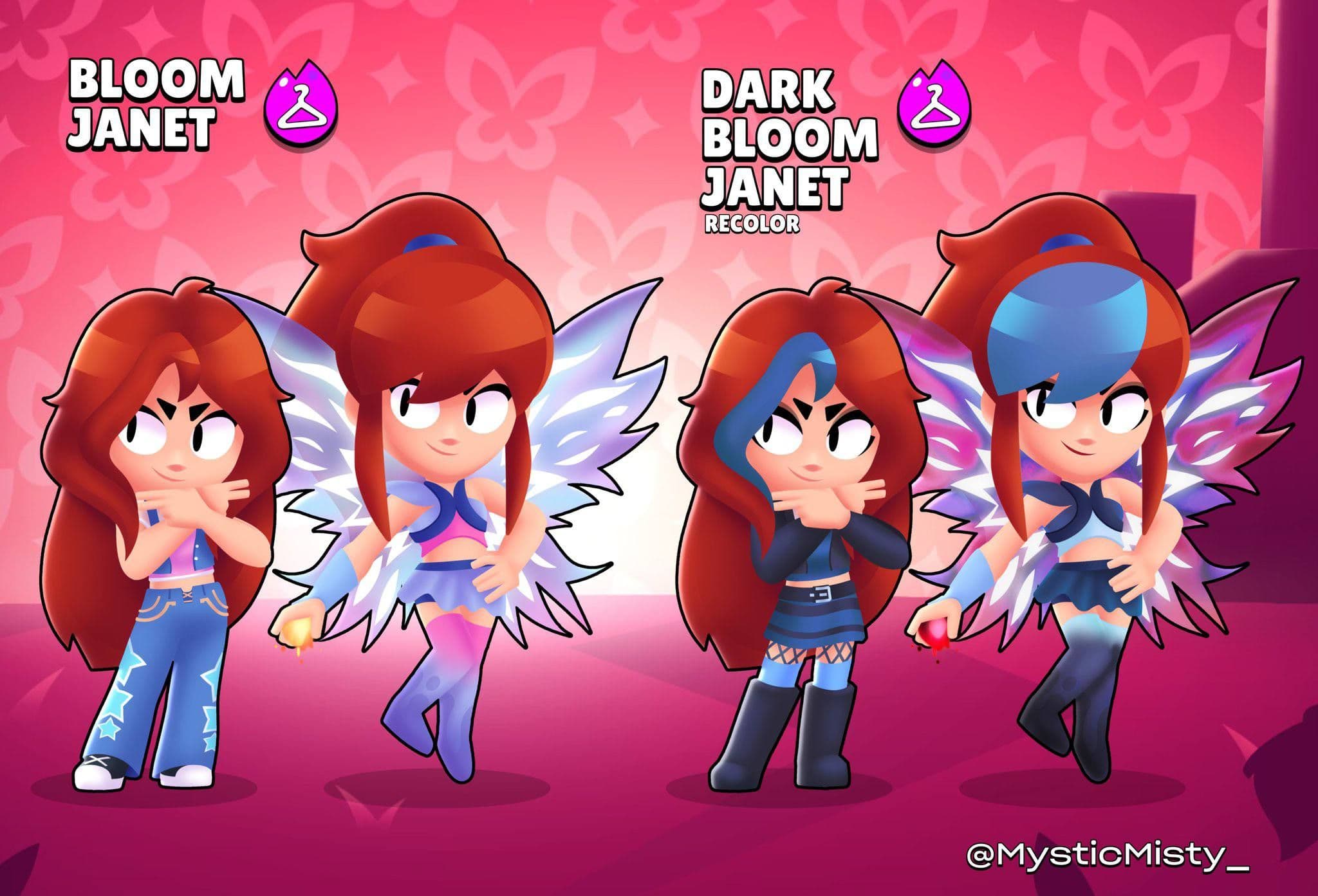 Фанат Brawl Stars создал уникальный гиперзарядный скин для Джанет в стиле Винкс