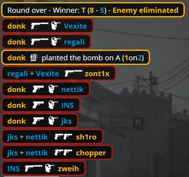 Невероятный эйс-клатч от donk в CS2