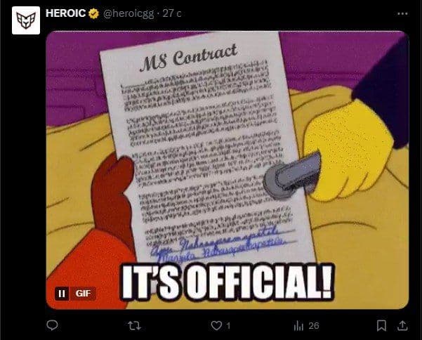 HEROIC анонсирует важные изменения в составе команды