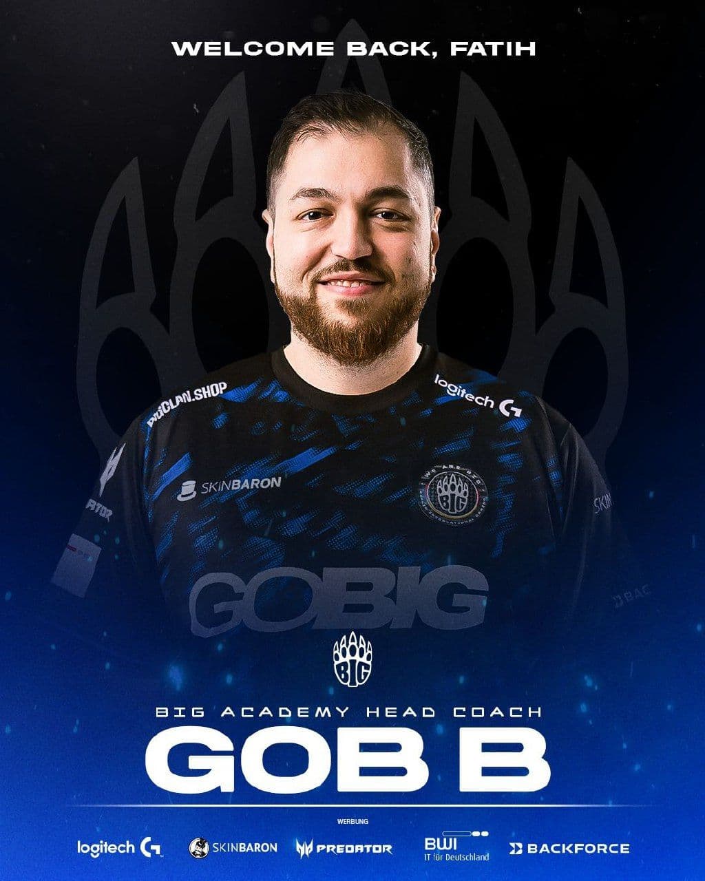 Легендарный экс-киберспортсмен Фатих «gob b» Дэйк возвращается в BIG в качестве тренера молодёжной команды по CS2