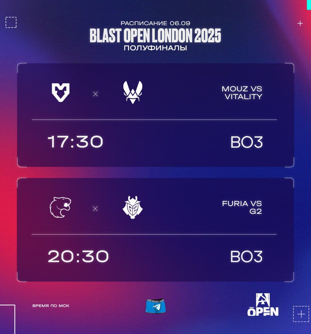 Сегодня стартуют полуфиналы BLAST Open London по Counter-Strike 2