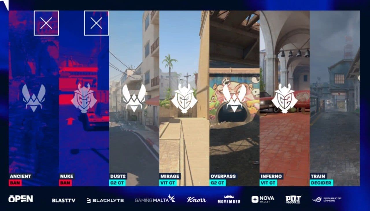 Финальный поединок: G2 и Vitality определяют карты для гранд-финала