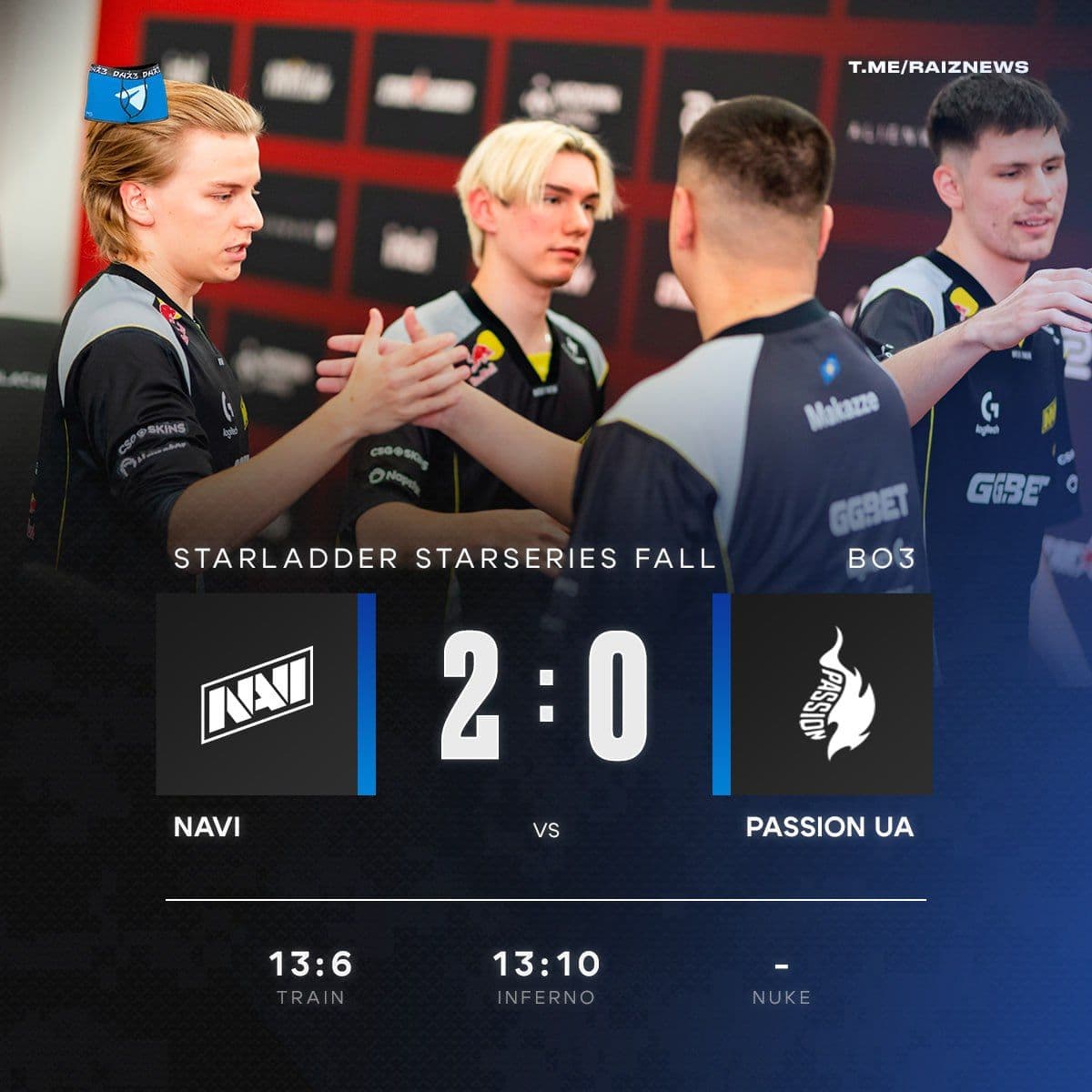 NAVI побеждают Passion UA и выходят в финал верхней сетки StarLadder StarSeries Fall 2025