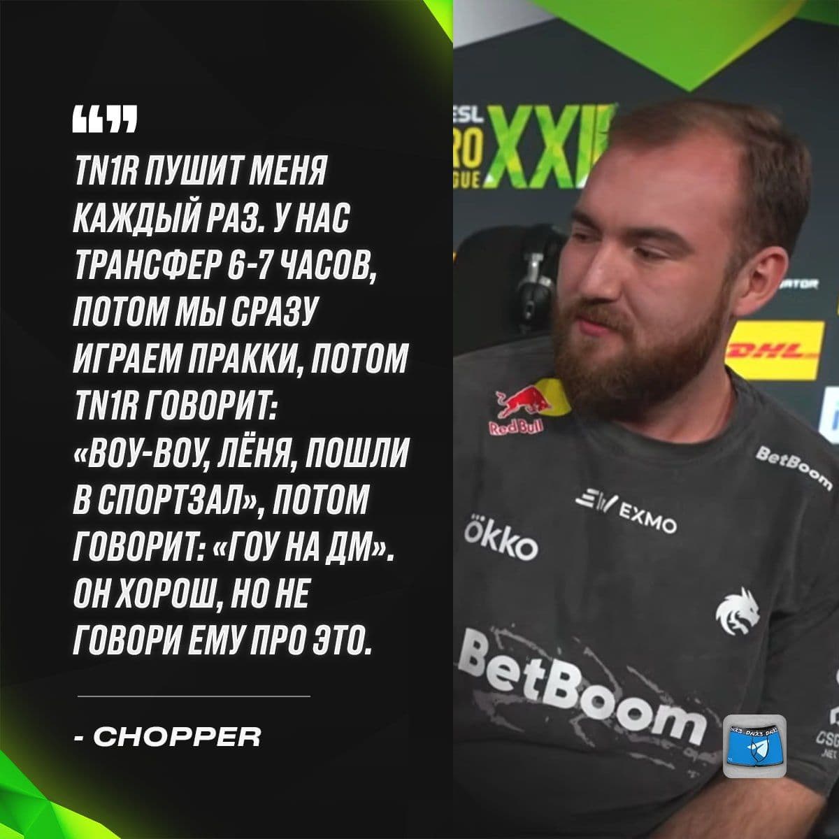 tN1R и chopper: тренировки и динамика в CS2