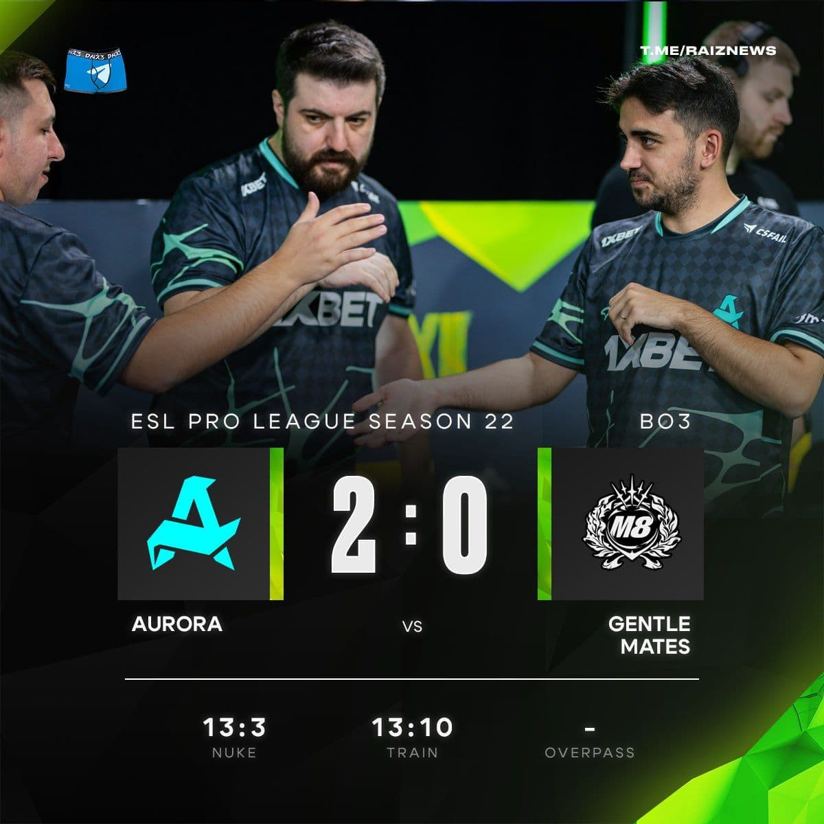 Aurora побеждает Gentle Mates в напряженном матче по Counter-Strike 2