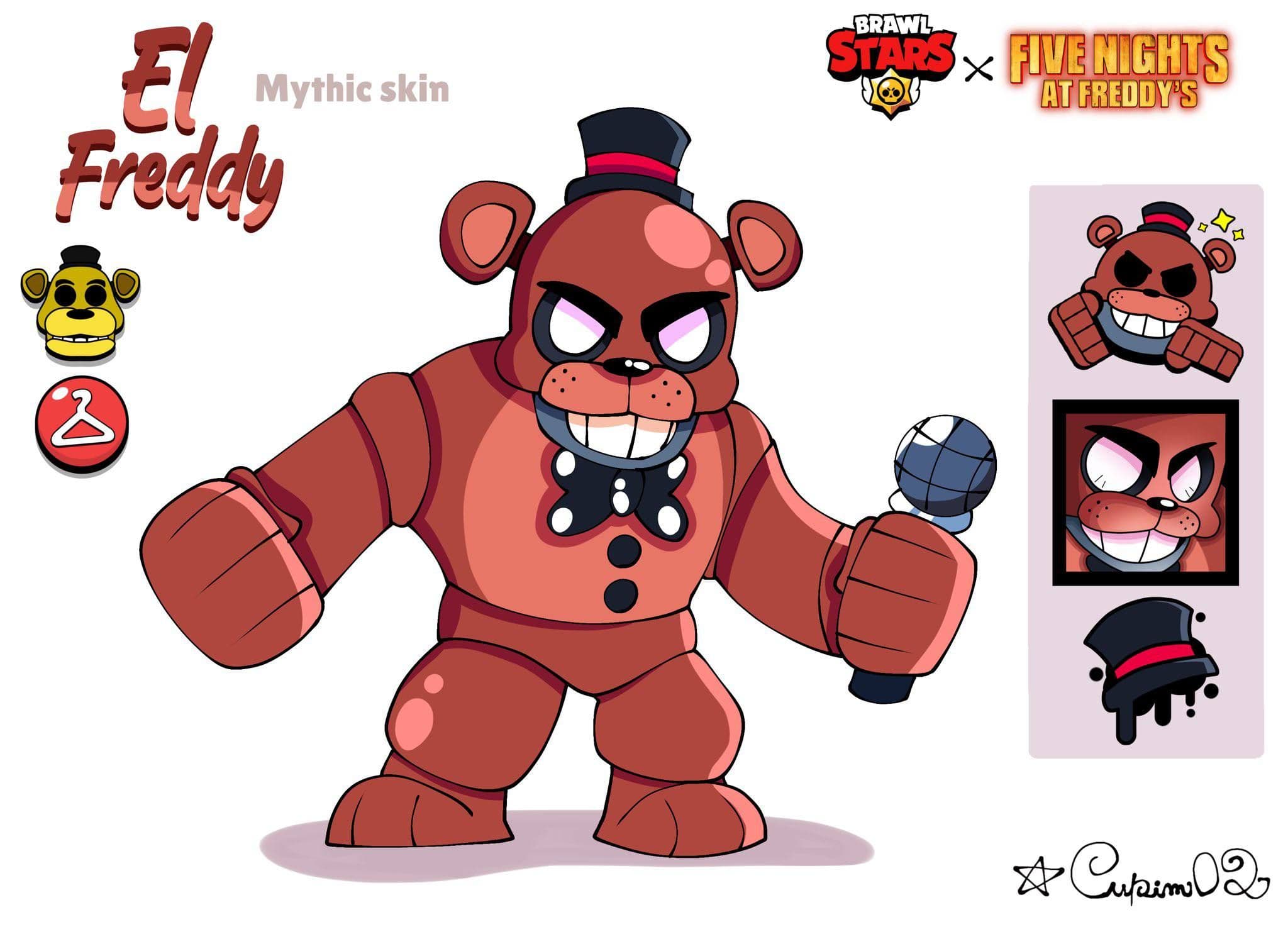 Уникальный концепт скина для Brawl Stars: коллаборация с FNAF от фаната