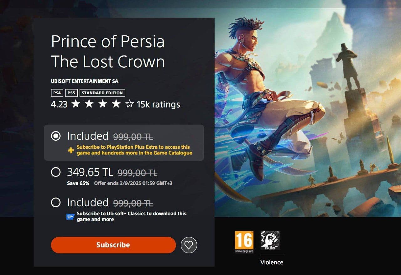 Prince of Persia: The Lost Crown доступна по специальной цене в турецком PS Store