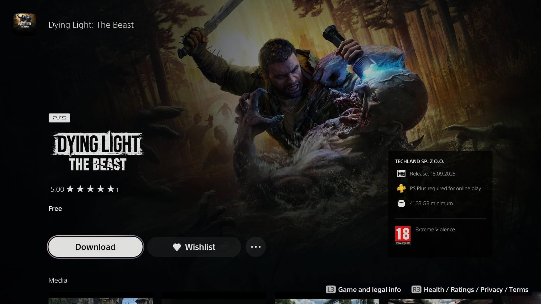 Dying Light: The Beast — бесплатное дополнение для владельцев Ultimate-издания Dying Light 2