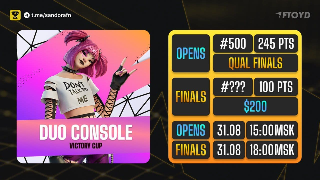 Старт Duo Victory Console Cash Cup в Fortnite: правила и система начисления очков