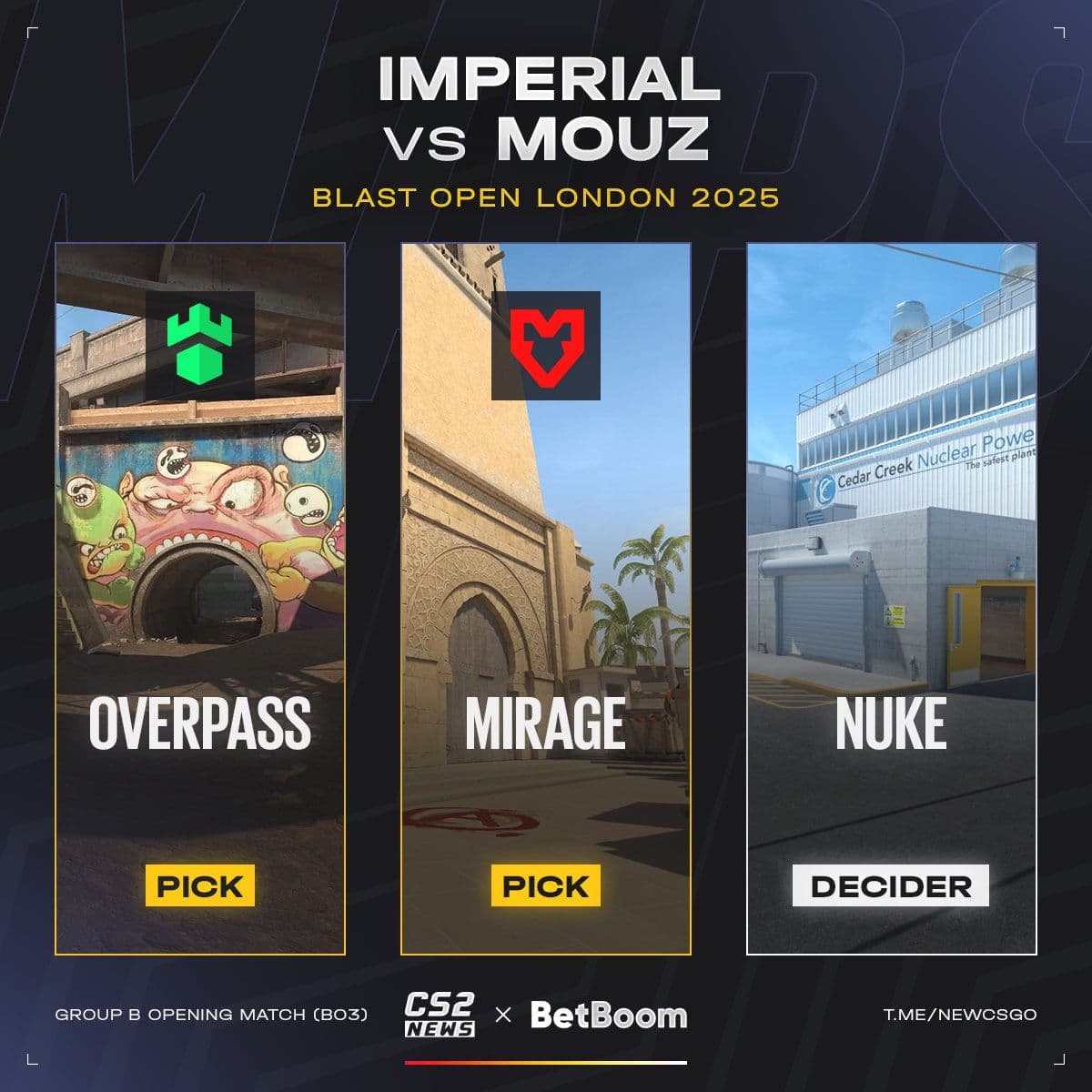 Эпичный старт дня: MOUZ и Imperial сходятся в захватывающем матче