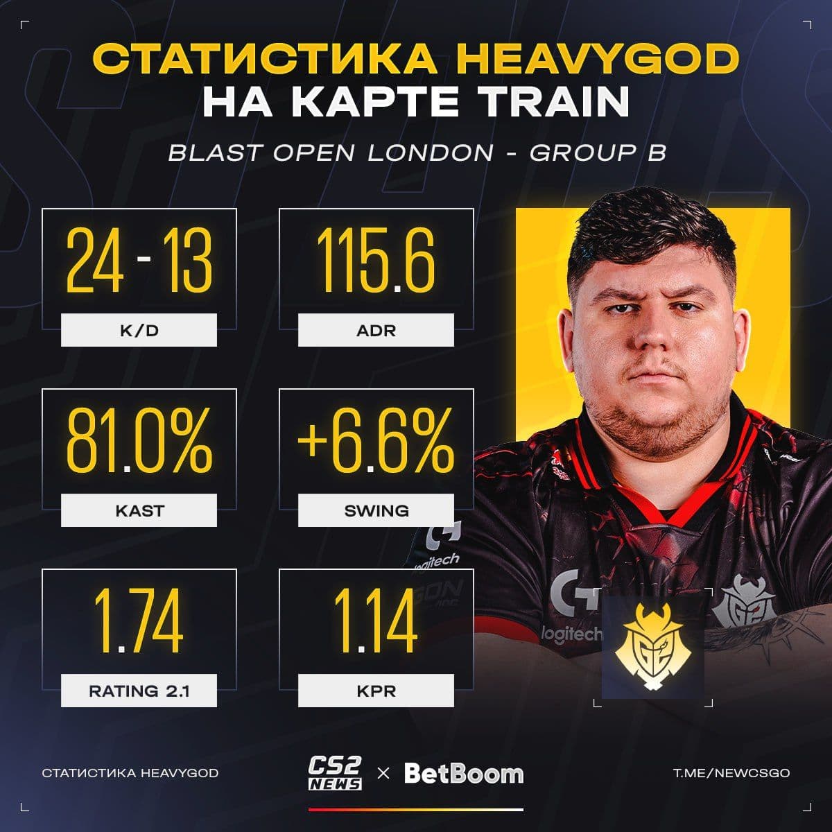 Доминирование HeavyGod в первом матче на турнире по Counter-Strike 2
