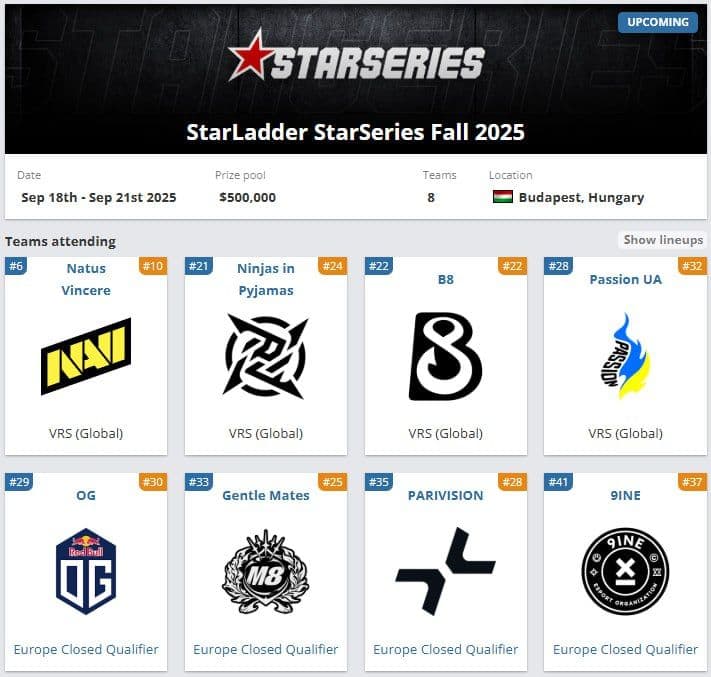 NAVI готовится к StarLadder StarSeries Fall 2025: новые вызовы и планы на будущее