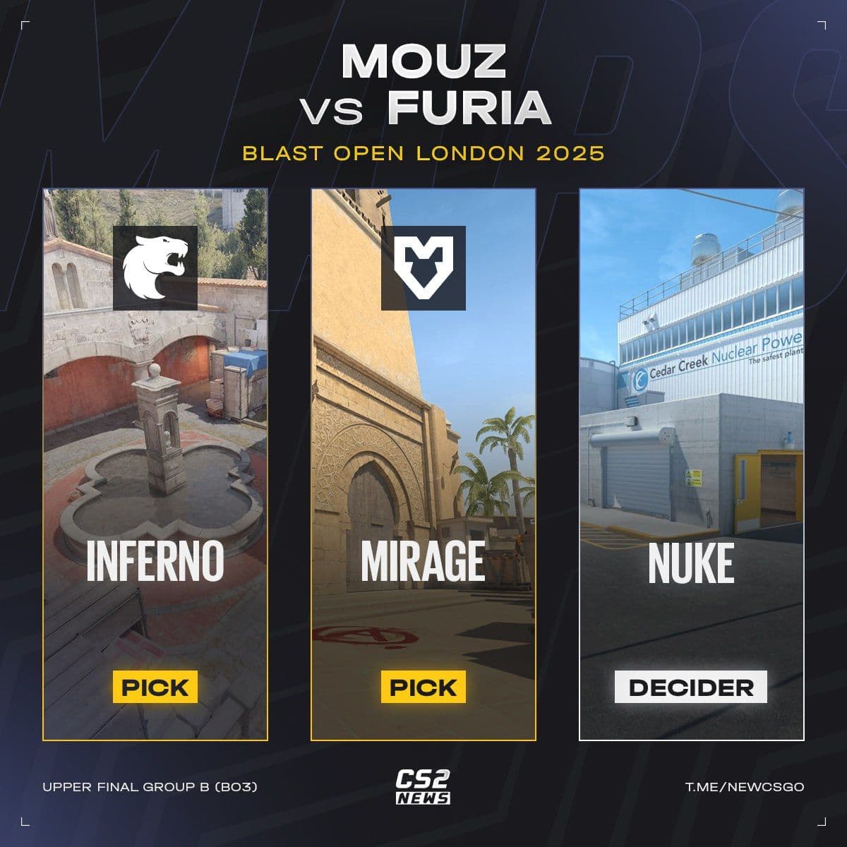 Финальный матч верхней сетки группы B: MOUZ против FURIA на BLAST Premier