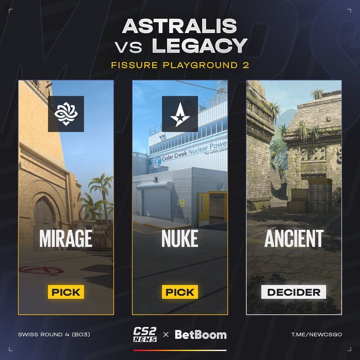Astralis и Legacy сразятся на карте FISSURE Playground 2 в матче за выживание